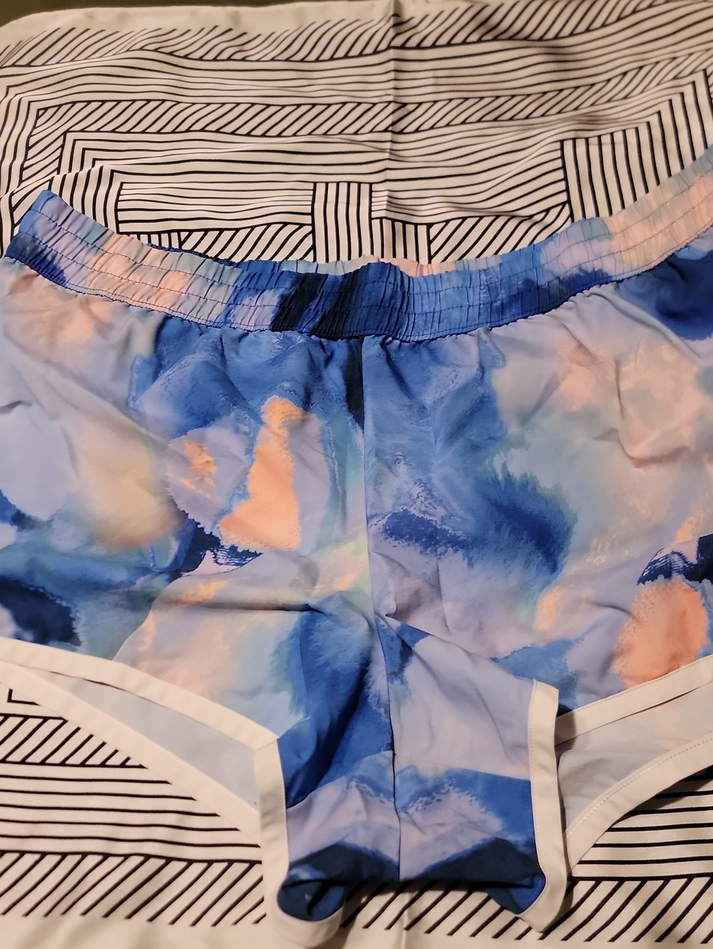 DSG Women's Blue and Blush Tie-Dye Athletic Shorts